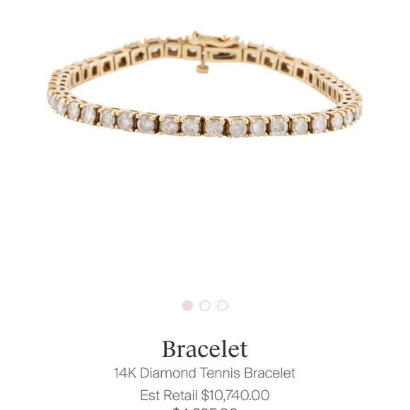 14k yellow gold diamond tennis bracelet 5ct - Picture 8 of 8